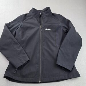 Port Authority Jacket Womens Large Black Crestline Farm Embroidered Fleece Lined